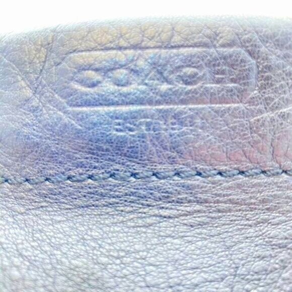 COACH Y2K Carly Black Leather Hobo Shoulder Bag w Silver Chain & Purple Lining - Picture 4 of 11